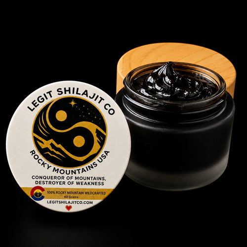 Legit Shilajit Co 40 gram Colorado Rocky Mountain shilajit resin paste jar